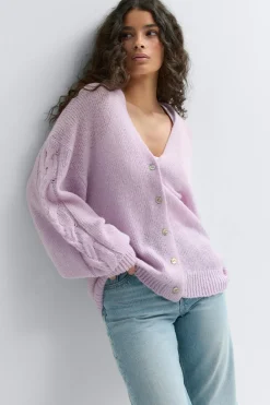 New Gina Tricot Chunky knitted cardigan Paars
