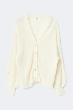 New Gina Tricot Chunky knitted cardigan Wit