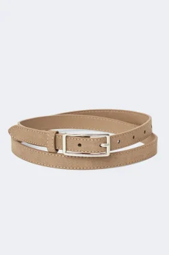Online Gina Tricot Clean rectangular belt Beige