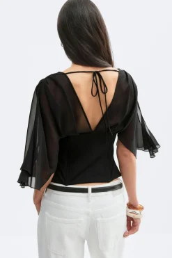 Online Gina Tricot Corset top Zwart