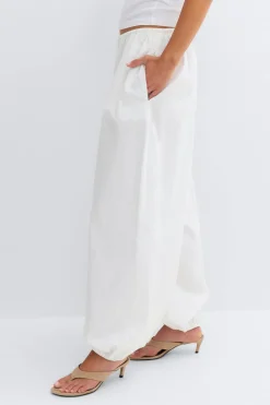 Discount Gina Tricot Cotton balloon trousers Wit
