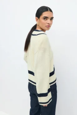 Hot Gina Tricot Cotton blend knitted sweater Wit