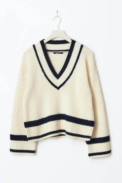 Hot Gina Tricot Cotton blend knitted sweater Wit