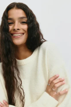 Hot Gina Tricot Crew neck knitted sweater Wit