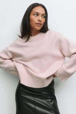 Hot Gina Tricot Crew neck knitted sweater Roze