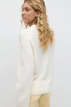 Sale Gina Tricot Crew neck knitted sweater Wit