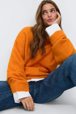 Online Gina Tricot Crew neck knitted sweater Oranje