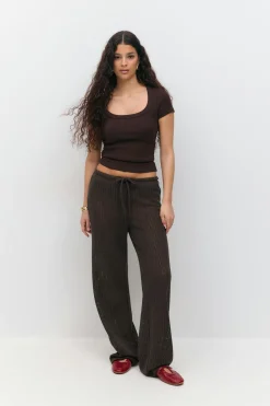 Clearance Gina Tricot Crochet trousers Bruin