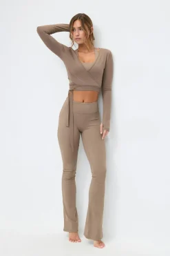 Hot Gina Tricot Cropped yoga wrap cardigan Bruin
