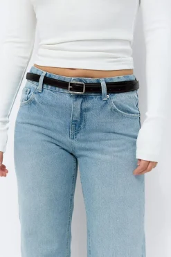 Best Gina Tricot Crush straight jeans Blauw