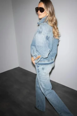 Gina Tricot Crush straight jeans Blauw
