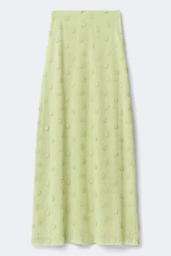 Online Gina Tricot 3d floral maxi skirt Groen