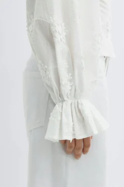 Outlet Gina Tricot 3d flower top Wit