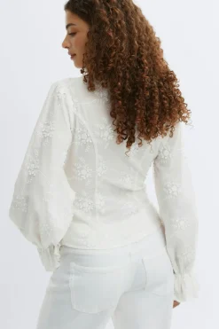 Outlet Gina Tricot 3d flower top Wit