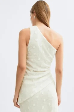 Outlet Gina Tricot 3d one shoulder top Wit