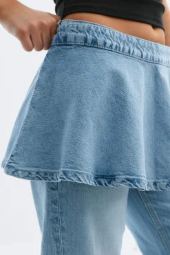 Sale Gina Tricot Denim mini skirt Blauw