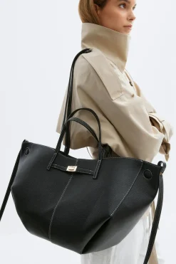 Discount Gina Tricot Detail strap tote bag Zwart