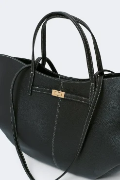 Discount Gina Tricot Detail strap tote bag Zwart