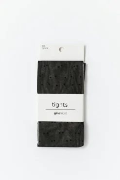Discount Gina Tricot Dobby dot tights Zwart
