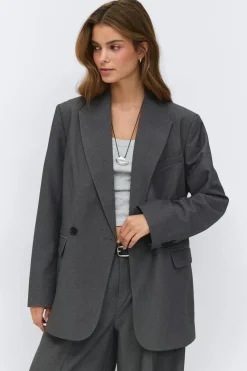Outlet Gina Tricot Double breasted blazer Grijsv
