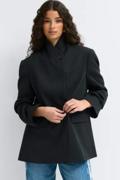 Online Gina Tricot Double breasted blazer Blauw