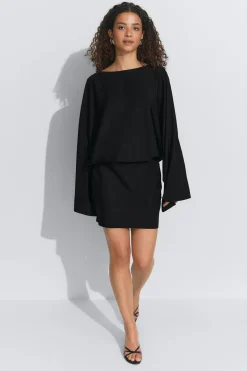 Gina Tricot Draped back mini dress Zwart