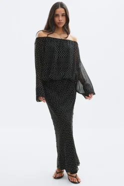 Hot Gina Tricot Draped dress Zwart
