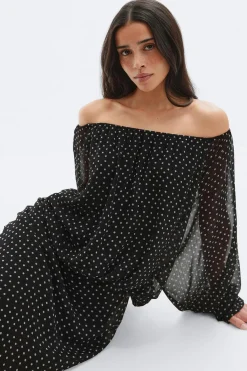 Hot Gina Tricot Draped dress Zwart