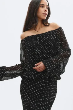 Hot Gina Tricot Draped dress Zwart