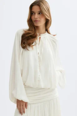 New Gina Tricot Drapy top Wit