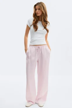 Online Gina Tricot Drawstring satin trousers Roze