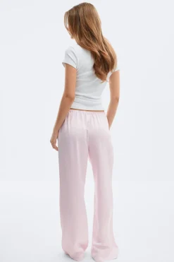 Online Gina Tricot Drawstring satin trousers Roze