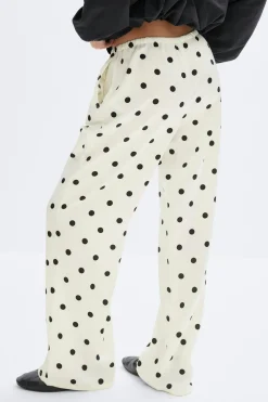 Clearance Gina Tricot Drawstring satin trousers Zwart