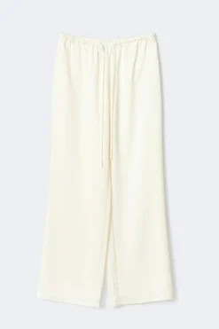 Gina Tricot Drawstring satin trousers Wit