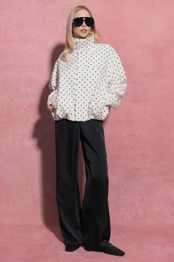 New Gina Tricot Drawstring satin trousers Zwart