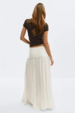 Gina Tricot Dropped waist skirt Wit