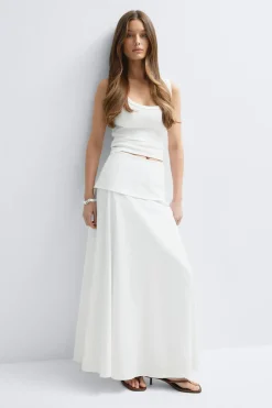 Hot Gina Tricot Dropped waist skirt Wit