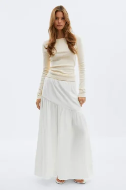 Online Gina Tricot Dropped waist skirt Wit