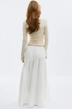 Online Gina Tricot Dropped waist skirt Wit