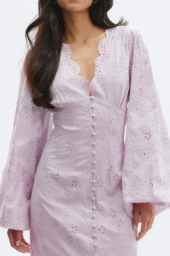 Outlet Gina Tricot Embroidery dress Paars