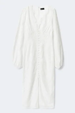 Discount Gina Tricot Embroidery dress Wit