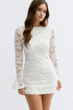 Discount Gina Tricot Embroidery mini dress Wit