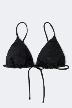Best Gina Tricot Embroidery triangle bikini top Zwart