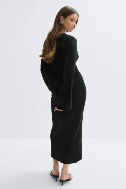 Sale Gina Tricot Fitted knitted dress Zwart