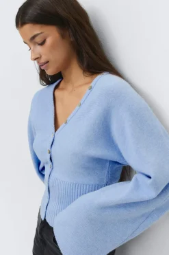 New Gina Tricot Fitted waist knitted cardigan Blauw