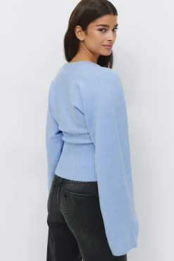 New Gina Tricot Fitted waist knitted cardigan Blauw