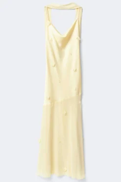 Sale Gina Tricot Floral maxi cowlneck dress Geel
