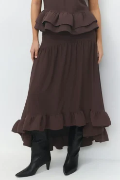 New Gina Tricot Flounce skirt Bruin