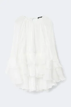 Clearance Gina Tricot Flowy frill mini dress Wit