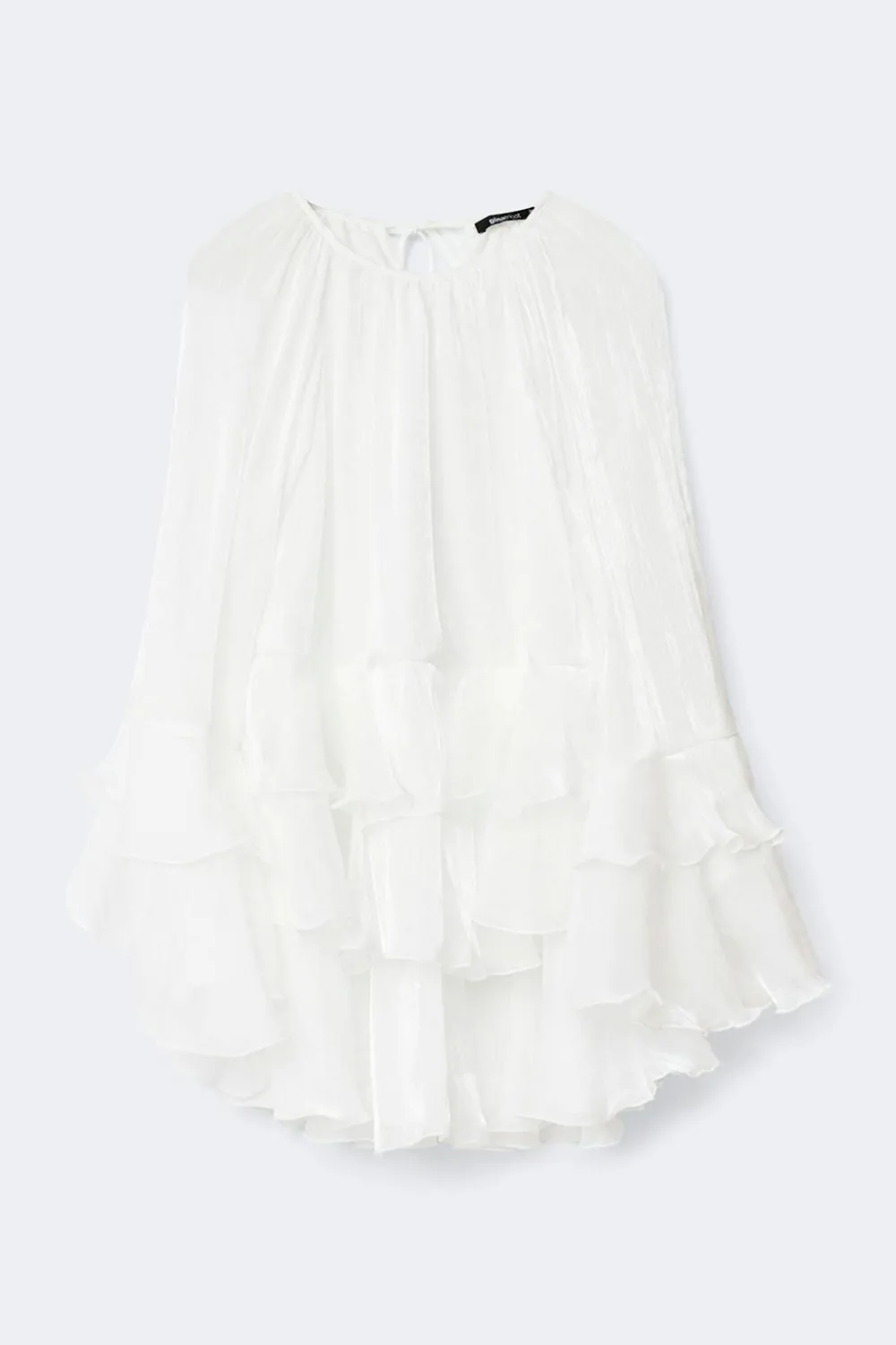 Clearance Gina Tricot Flowy frill mini dress Wit